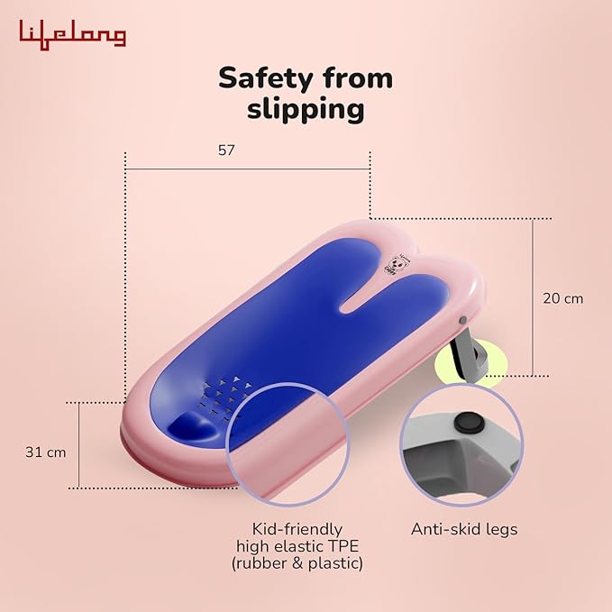 Lifelong Cuppy Baby Bath Chair for Newborns 0–6 Months | Foldable & Anti-Slip