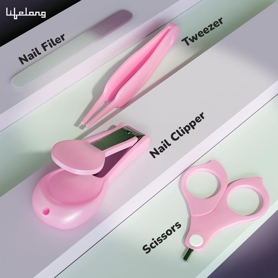 Lifelong Cuppy Baby nail grooming set (4 in 1) - Light Pink