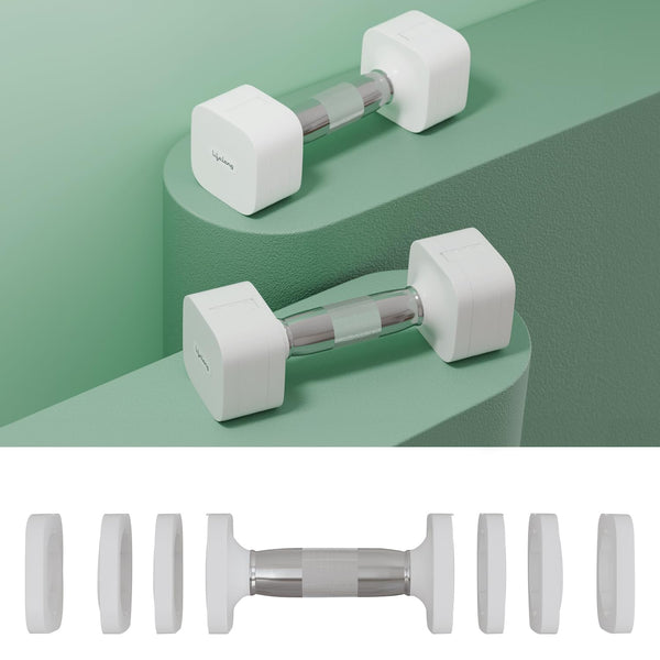 2-5kg Adjustable Dumbbell Pair, White