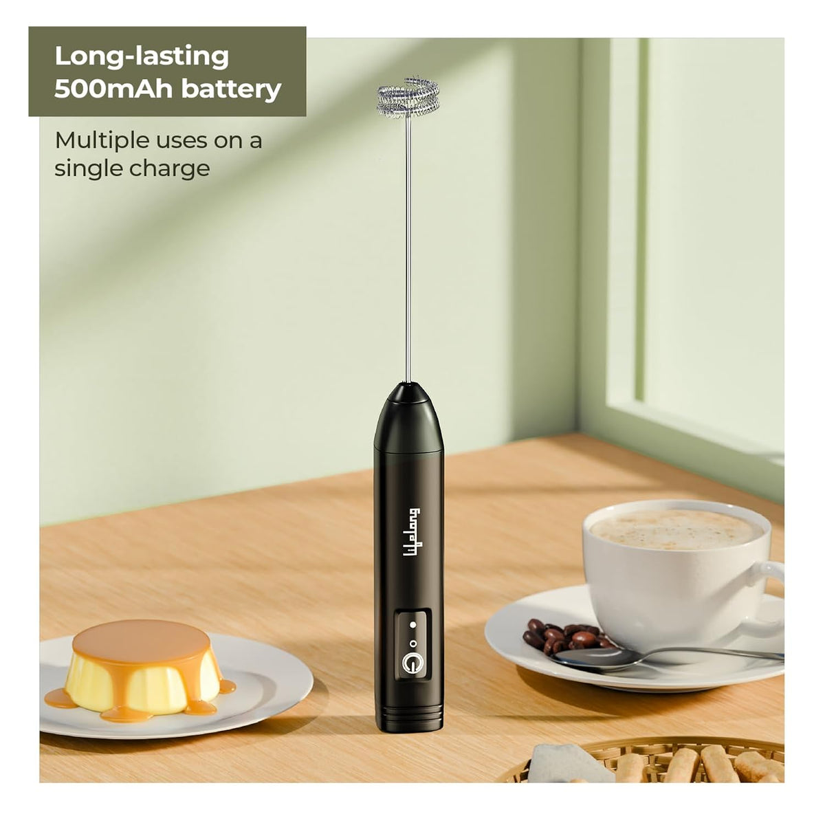 Rechargeable Milk Frother with USB Type-C