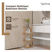 Lifelong 4-Tier Bamboo Bathroom & Countertop Organizer – Water-Resistant Eco-Friendly Storage Rack for Towels, Toiletries, Perfumes & Plants (30 × 29 cm)