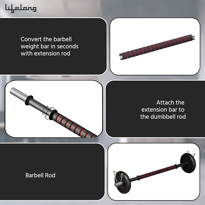 Lifelong PVC 10Kg Gym Set – Dumbbells, Barbell Rods & Weight Plates