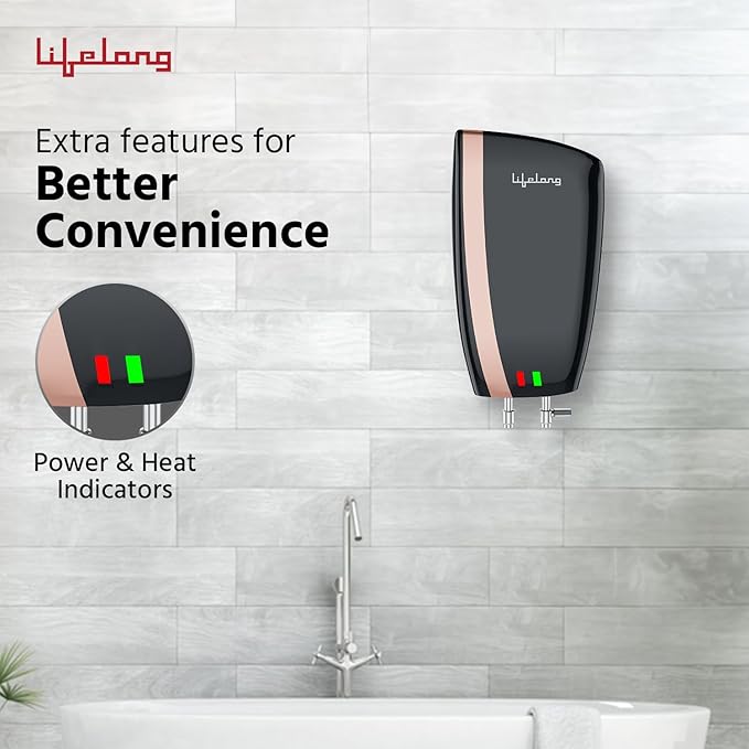 Lifelong 5L Instant Water Heater – 3000W Geyser with 4 Safety Levels & Steel Tank