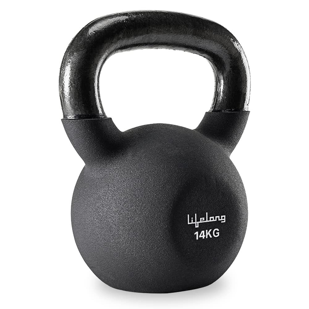 14 kg Neoprene Cast Iron Kettlebell, Black