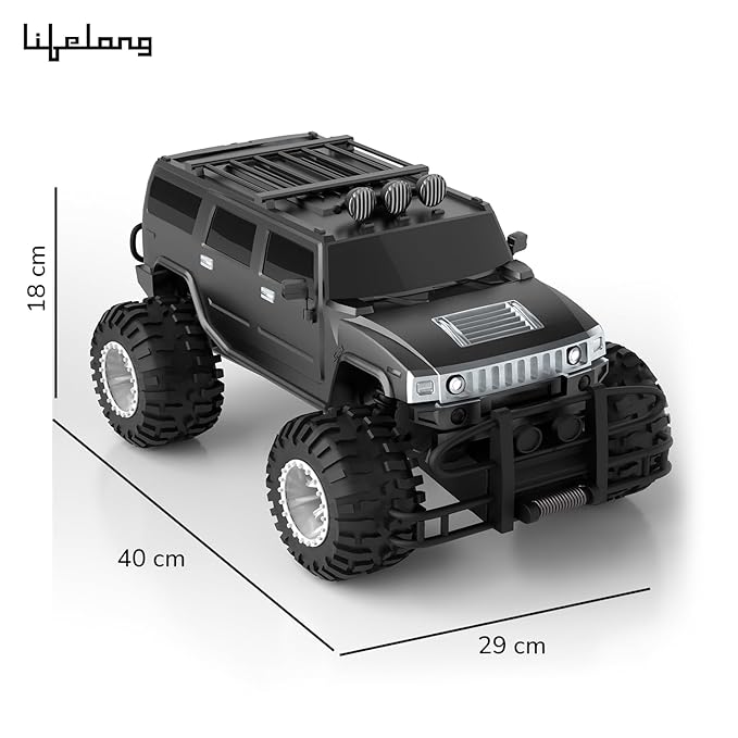 Lifelong Cuppy Remote Control Car for Kids – 2.4GHz High-Speed RC Monster SUV with Turbo Mode, LED Lights, Type-C Rechargeable Battery, Anti-Skid Tyres, BIS Certified