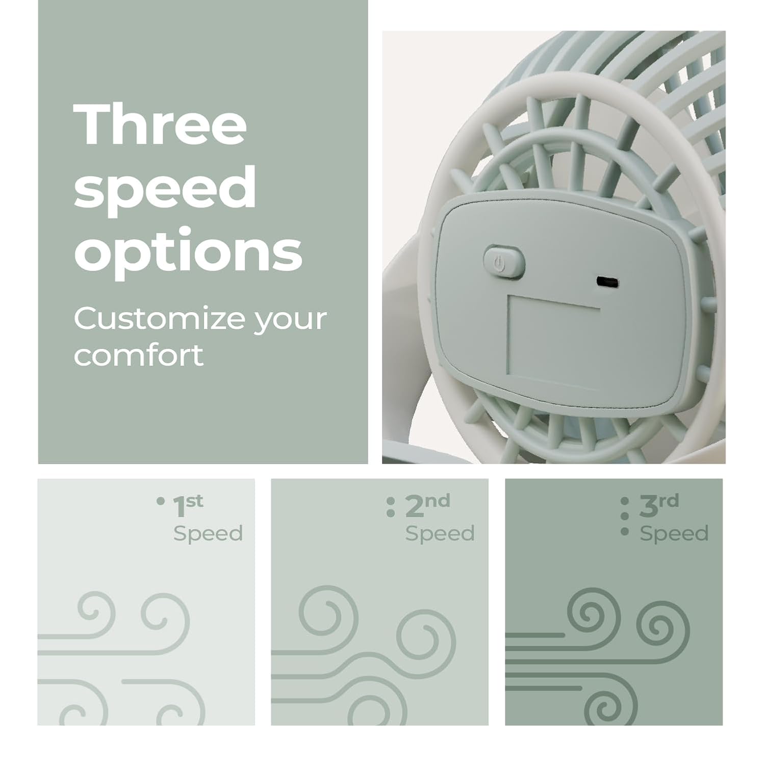 Lifelong Portable USB Fan with 3 Speeds | Up to 5-hours Battery Backup