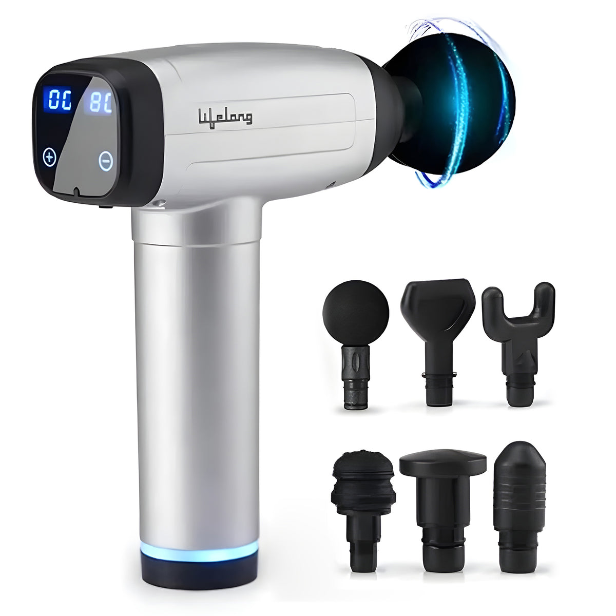 Percussion Massage Gun with 6 Heads and 30 Speeds