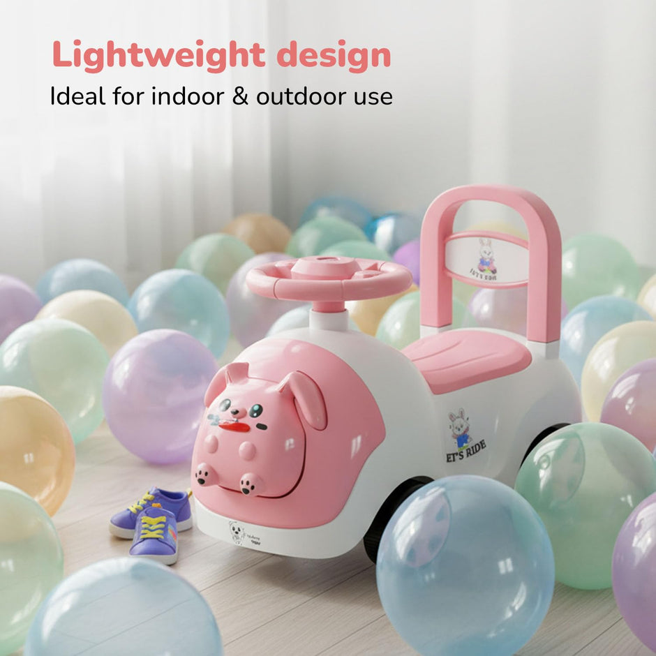 Lifelong Bunny Push Ride-On Toy Car for Kids 1-4 Yrs