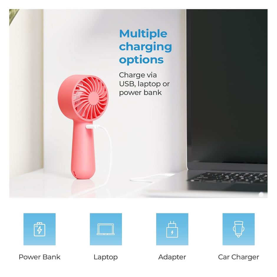Lifelong Hand Fan | Portable Rechargeable Fan with 2000mAh Battery