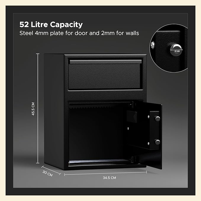 Lifelong 56L Digital Safe Locker Ã¢â‚¬â€œ Home & Office Tijori with Keypad, Keys & 1 Yr Warranty (Black)
