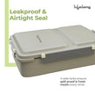 Stainless Steel Lunch Box – 2 Compartment, 700ml Leak-Proof Insulated Tiffin (Light Green)