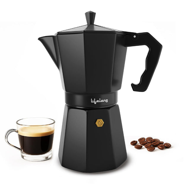 Lifelong Moka Pot 300ml | Stovetop & Induction Espresso Maker Machine