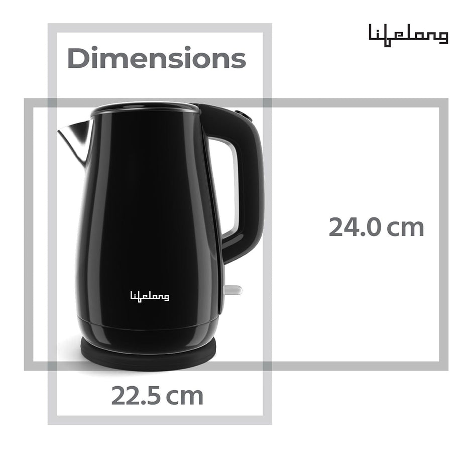 Electric Kettle 1.5L – 1350W Stainless Steel with Cool Touch & Auto Shut-Off