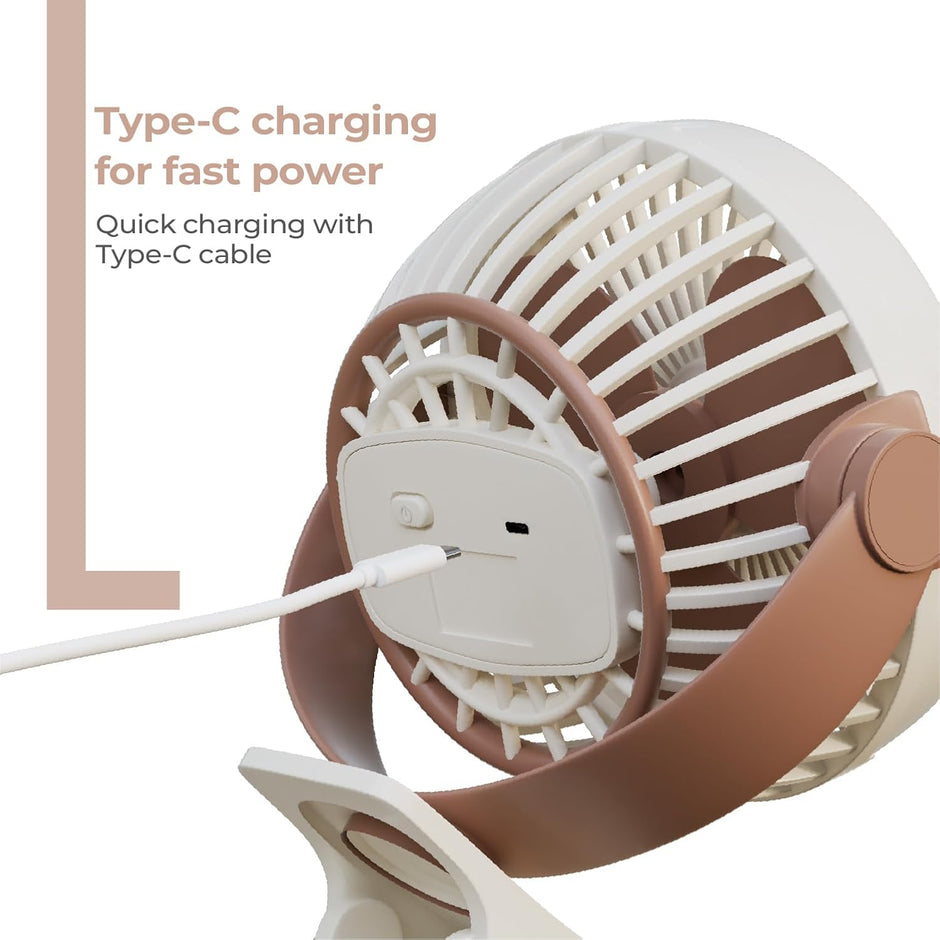 Lifelong Portable USB Fan with 3 Speeds | Up to 5-hours Battery Backup
