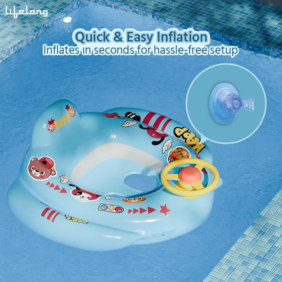 Lifelong Swimming Tube Inflatable Swim Ring Pool Float Aid Baby Seat Safe Anti-flip (Blue)