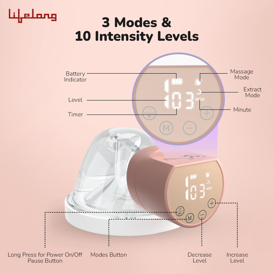 Lifelong Cuppy Wearable Breast Pump with Hands-Free Rechargeable Feeding Support
