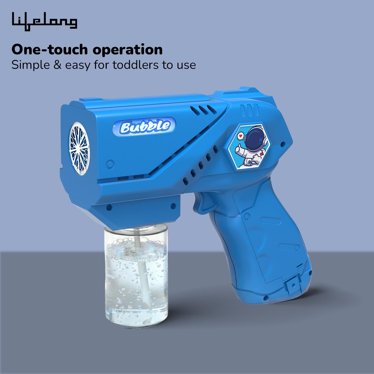 Lifelong Cuppy Electric Bubble Blaster Gun with One-Touch Bubble Fun for Kids