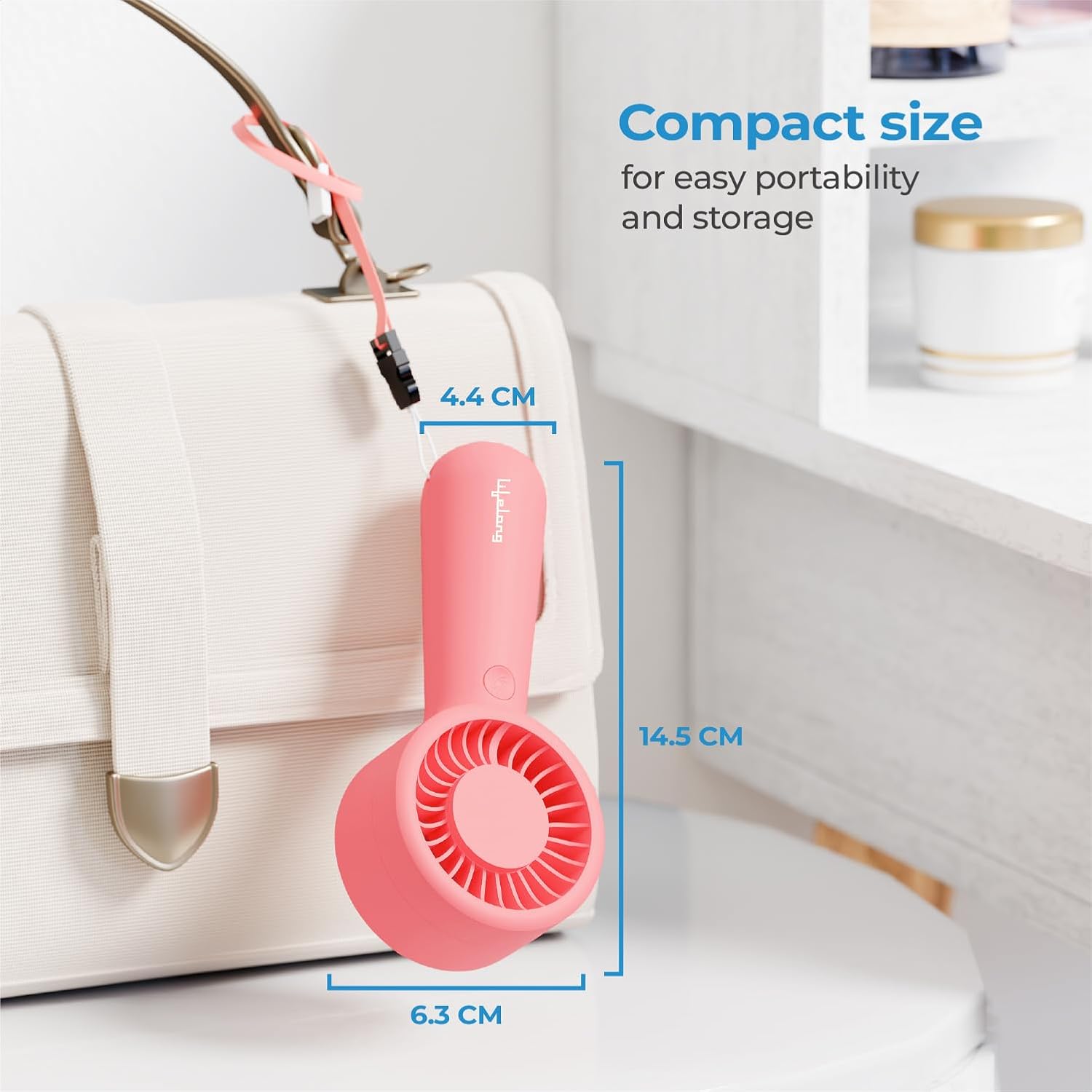 Lifelong Hand Fan | Portable Rechargeable Fan with 2000mAh Battery