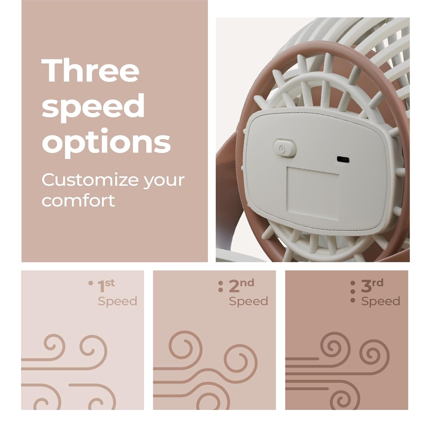 Lifelong Portable USB Fan with 3 Speeds | Up to 5-hours Battery Backup