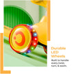 Lifelong Kids Scooter with Foldable Seat – LED PU Wheels, 4-Level Adjustable Height, BIS Certified, 50kg Capacity (Yellow & Orange)