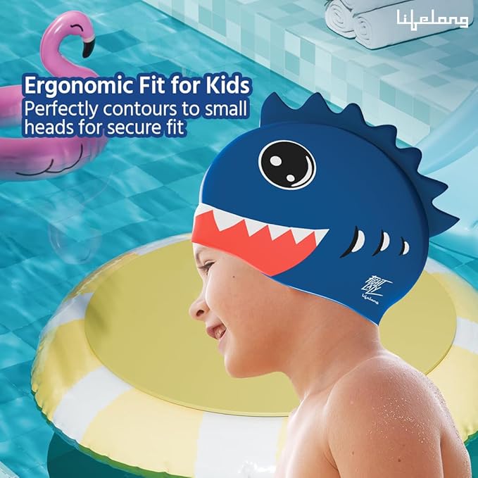 Kids Silicone Swimming Cap – Navy Blue