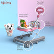 Lifelong Cuppy 3-in-1 Baby Walker for 6-24 Months | Adjustable Height Walker with Parental Handle | Musical Piano, Feeding Tray & Padded Seat for Comfort