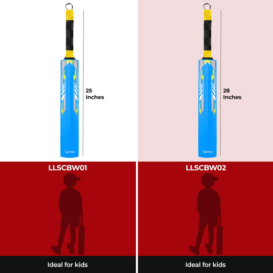 Lifelong Kids Wooden Cricket Bat – Lightweight Poplar Wood, Size 1 (Blue)