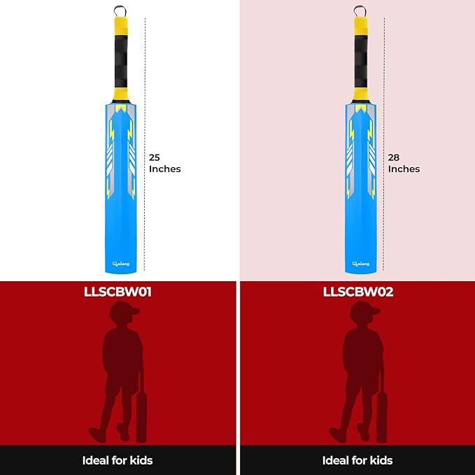 Lifelong Kids Wooden Cricket Bat – Lightweight, Durable Poplar Wood, Size 3 (Blue)