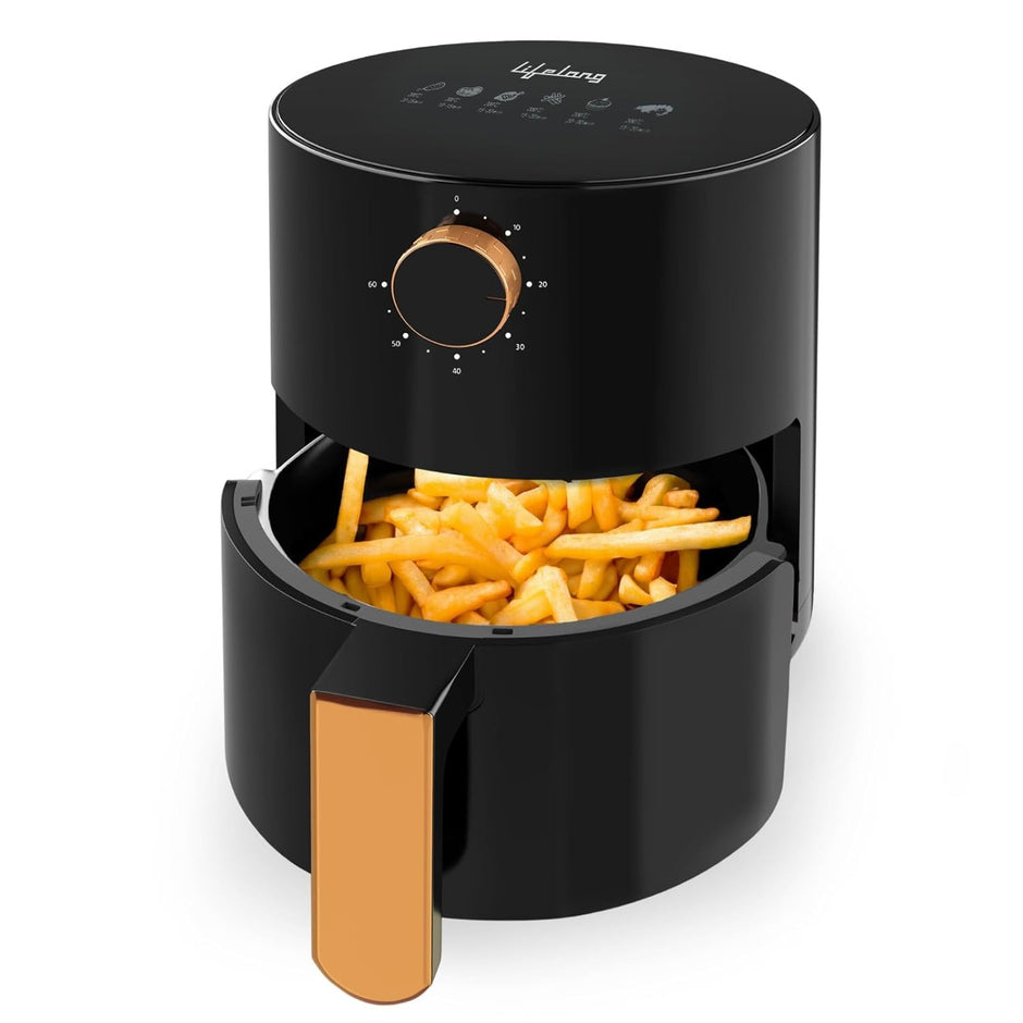 Lifelong 2.5L Air Fryer For Home-800W Small Airfryer Machine To Fry,Bake&Roast With Timer Control
