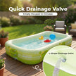 10FT Inflatable Family Swimming Pool-Heavy-Duty PVC, Quick Inflation, Leak-Proof Design, Spacious for Kids, Adults & Pets, Outdoor Backyard Summer Fun