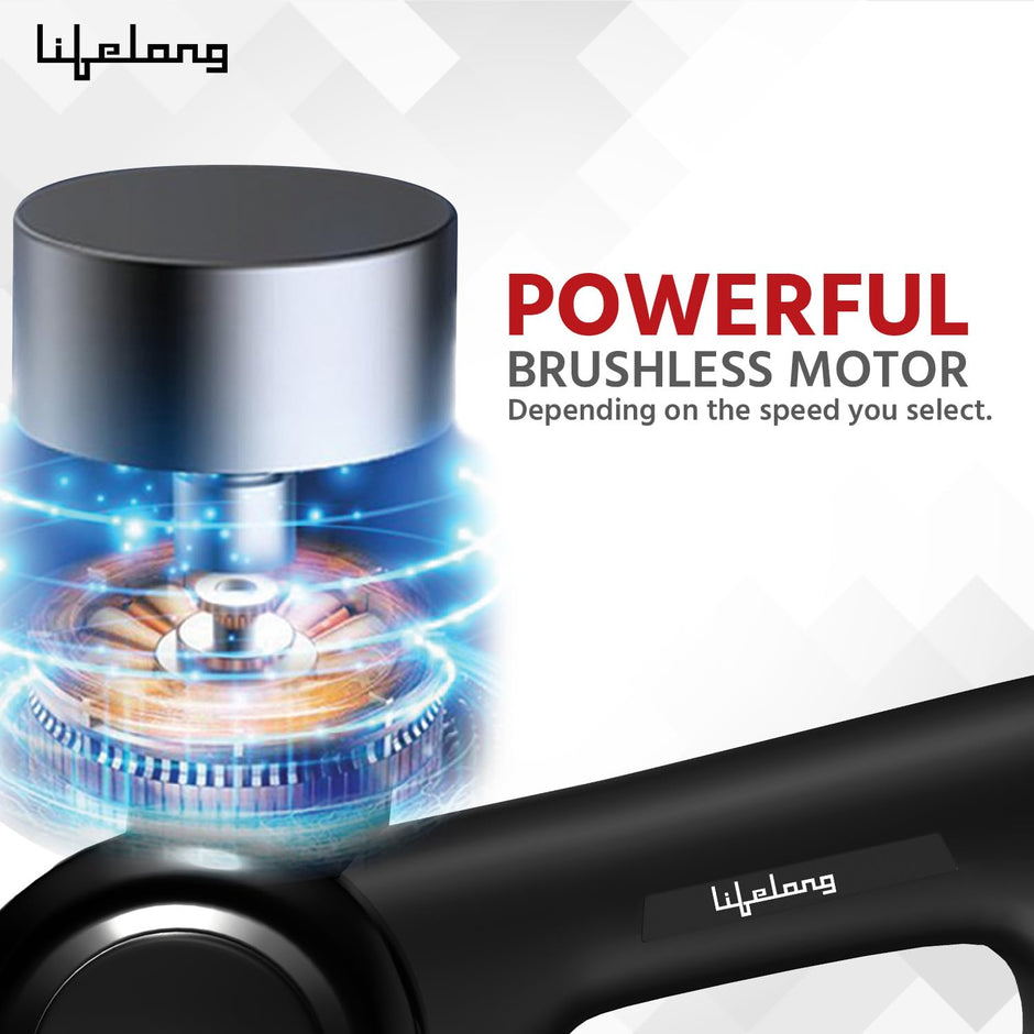 Lifelong Wireless Gun Massager With Hot & Cold Heads|Deep Tissue Massage Gun|Percussion Muscle Massager For Full Body Pain Relief Of Neck|Shoulder|Back|Foot For Adults (LLGM72)