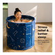 Lifelong Portable & Foldable Bath Tub with Inflatable Pillow for Adults | Ice Bathtub, Steam Bath Water Tub for Home, Bathroom Spa & Stress Relief | Leakproof, Sturdy with Dual Drainage
