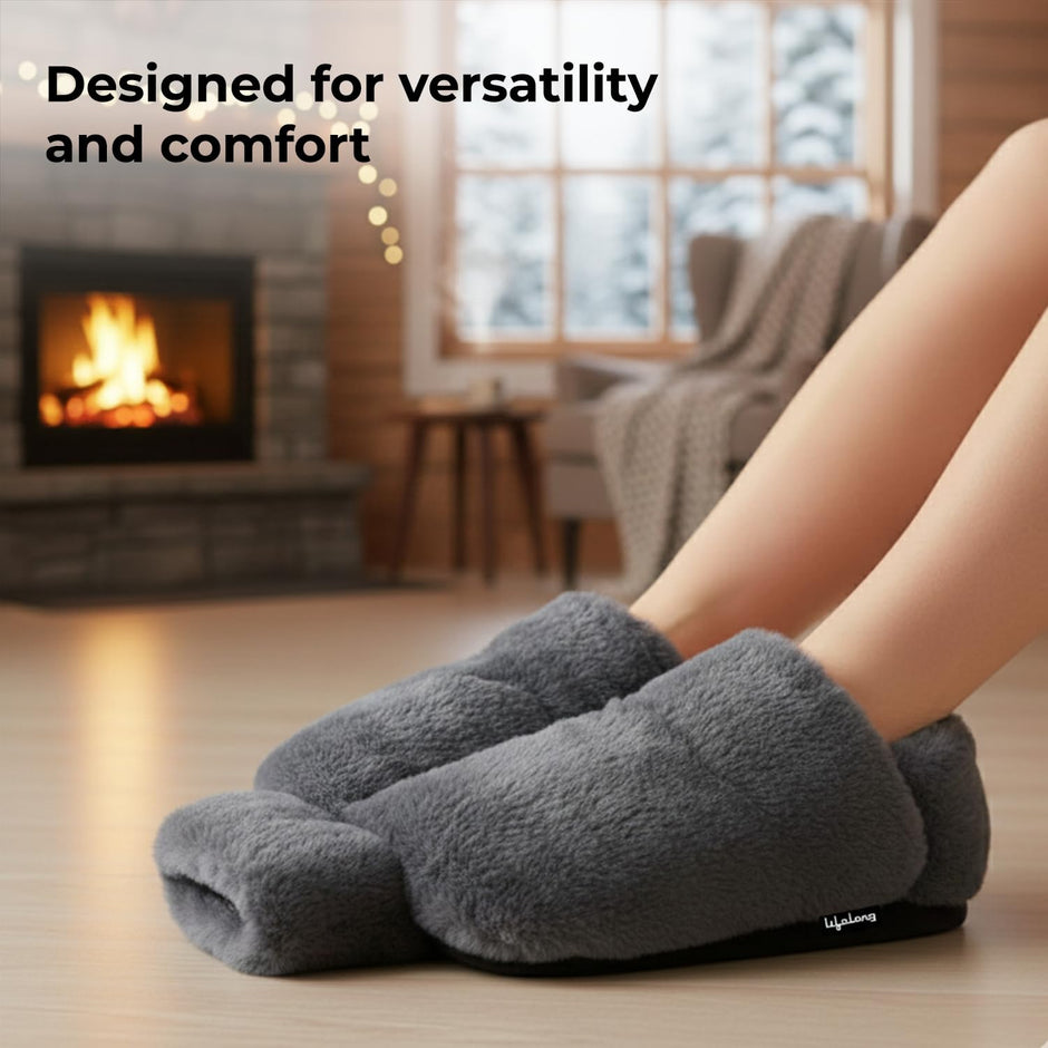 Lifelong Feet Warmer with 2000 ml Hot Water Bottle | Hot Water Bag for Pain Relief & Aching Feet | Also for Period Cramp & Multipurpose Usage | Heated Slippers Pad for Warmth & Comfort