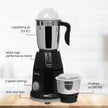 Lifelong LLMG93 Mixer Grinder with 2 Jars, 500W, Stainless Steel Blades, 1-Year Warranty