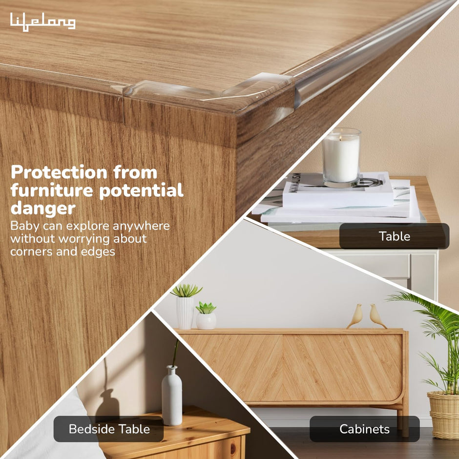 Lifelong Foam Cuppy Baby Safety & Protection Kit 2 in 1 | Long Safety Strip & 8 Large Corner Guards | Drawer Safety, Child Safety, Baby Proofing, Kids Safety Products, Edge Protection, Cabinet Safety