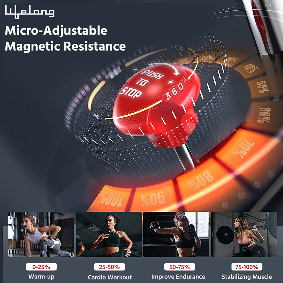 Fit Pro Spin Fitness Bike with 6Kg Flywheel, Adjustable Resistance, LCD Monitor and Heart Rate Sensor