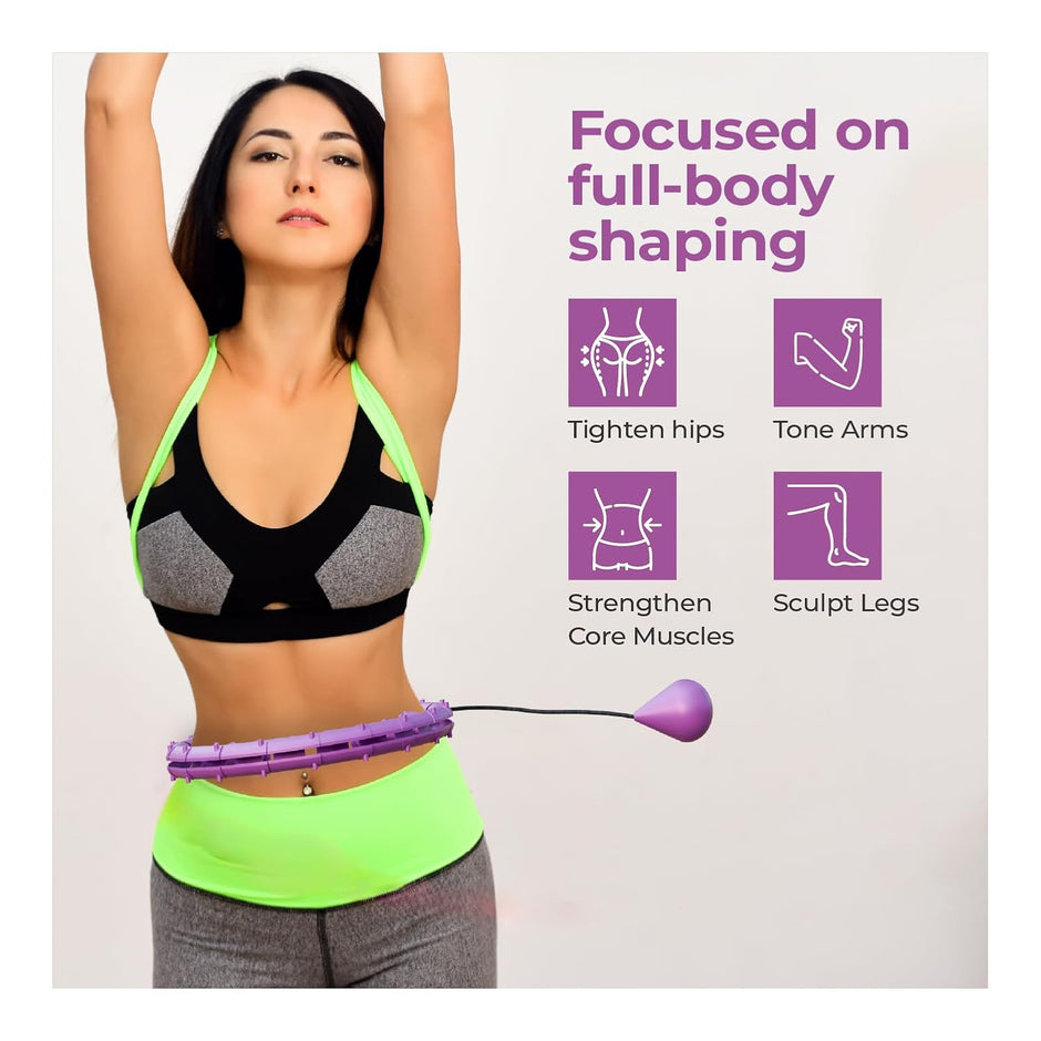 Lifelong Hula Hoop Massager for Weight Loss | Fat Burning, Toning & Fitness Equipment for Adults & Women | 360 Degree Waist Fitness for Home Use | 24 Knots Adjustable Size with Gravity Ball