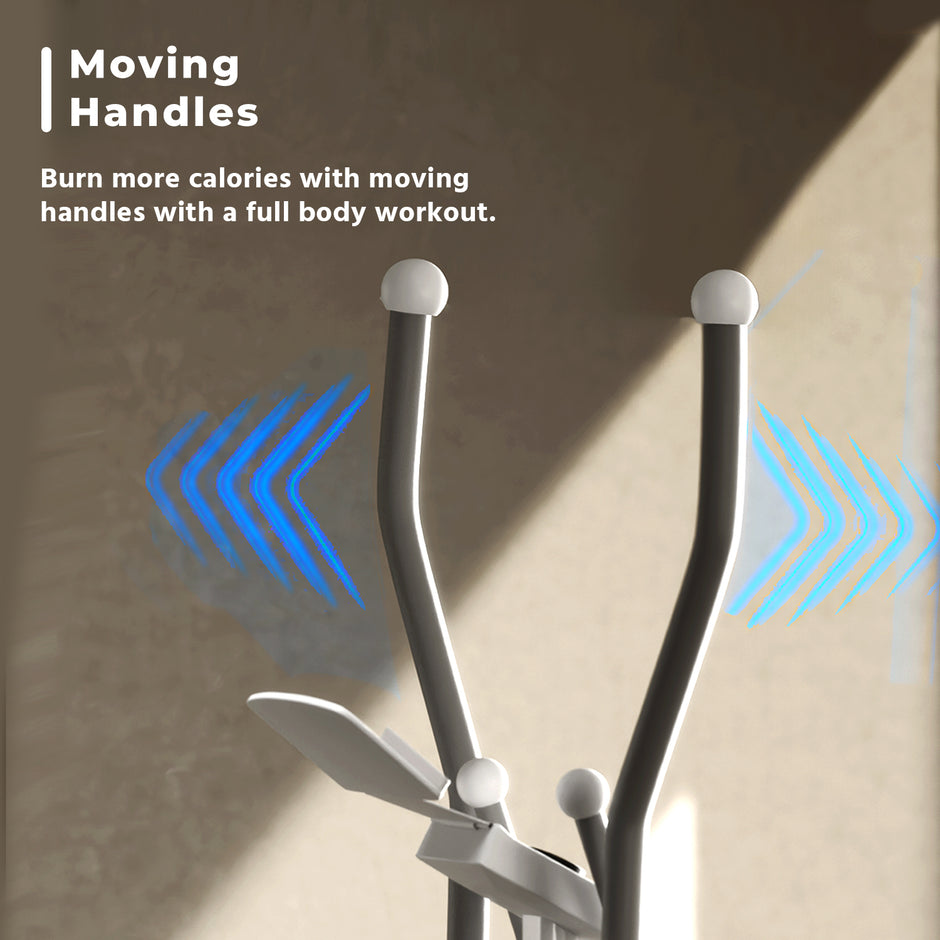 Elliptical Cross Trainer - 6 kg Flywheel, Magnetic Resistance, Touch LED Display & Tablet Holder (White)