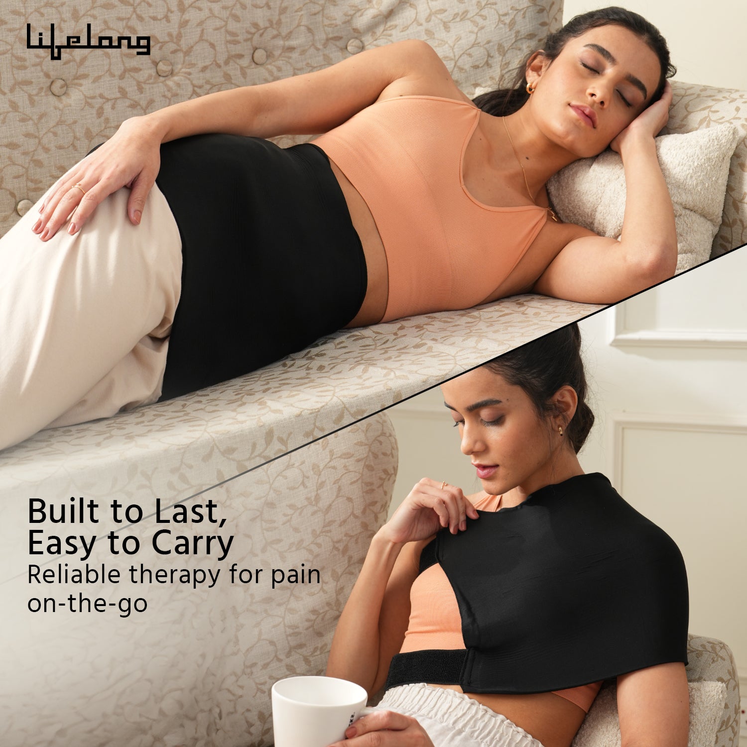 Lifelong Large Hot Cold Gel Pack Mat 360° coverage – Reusable Ice Heating Pad for Pain Relief, Injury Recovery, Swelling, Cramps, Back, Knee, Shoulder, Therapy – Flexible Compress Wrap, Microwave & Freezer Safe