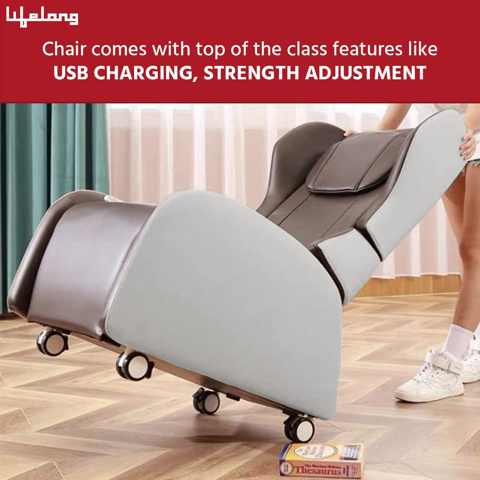 Lifelong Fully Body Foldable Chair Massager with Recliner and Powerful 3D Back, Leg and Foot Rollers for Massage for Home|Massage Chair for Full Body Relaxation at Home ( LLM567)