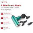 Lifelong Wireless Powerful Gun Massager with 4 Heads|Deep Tissue Percussion Muscle Massager for Pain Relief & Recovery|Portable Handheld Electric Fascial Gun Massager