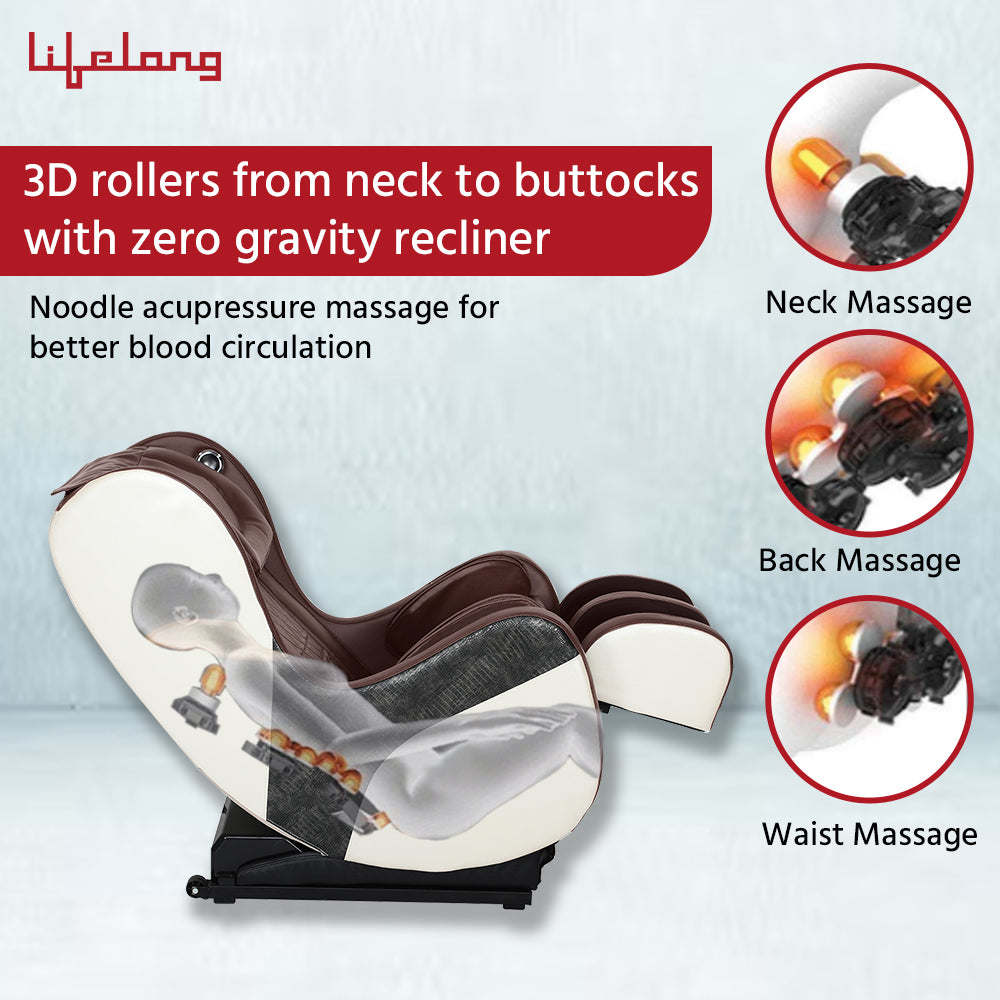 Lifelong Full Body Massage Chair with Recliner and powerful 3D back and Leg Massage for Home | LLM550