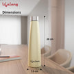 Lifelong Stainless Steel Water Bottle 900ml | Durable, Leak-Proof, Easy Grip, Rust Free, Easy-to-Clean, Odour-Free Bottle with Secure Cap for School, Travel, Gym & Work (LLBT03, Beige)