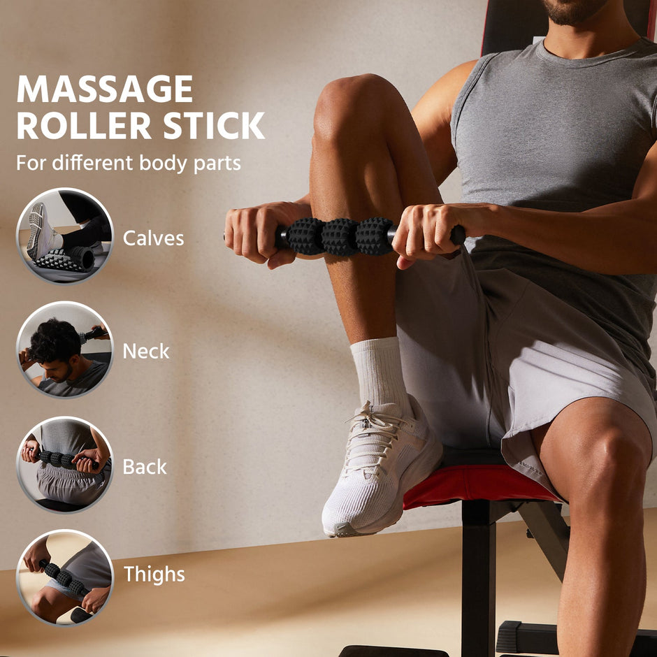 Lifelong LLFRC03 Massage Kit: Foam Roller and Massage stick(Black)