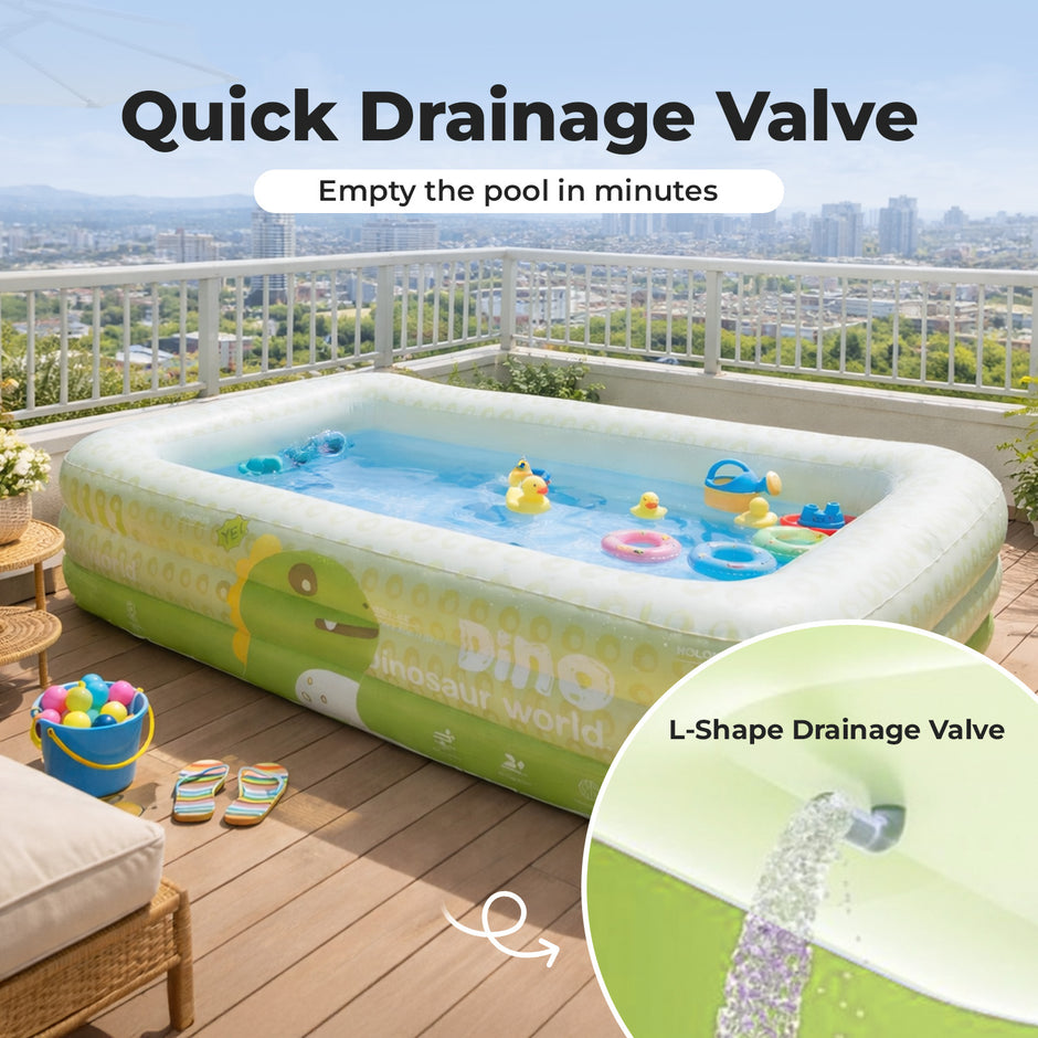 7FT Inflatable & Foldable Family Pool â€“ Portable Kiddie Pool with Pump & Bag for Adults & Kids