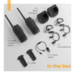 Lifelong Rechargeable Walkie Talkie for Adults & Kids | 2-in-1 Microphone & Earphone | Adapter as well as Type-C Charging | 3 km | 16 Channels | For Events, Security, Camping, Hiking & Fun (Set of 2)