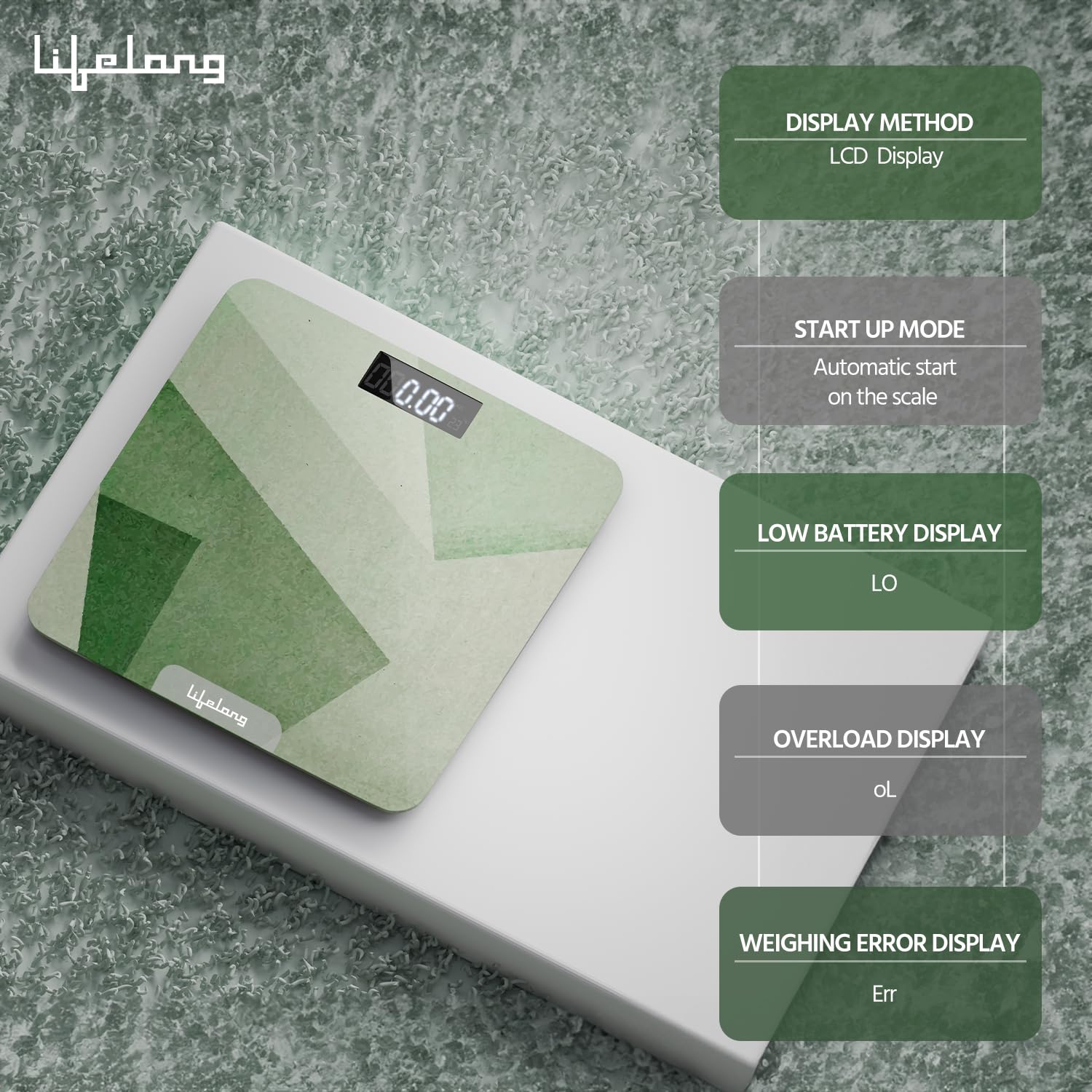 Lifelong Weighing Machine with Backlit LCD Panel |Digital Weight Machine for Body Weight|Thick Tempered Glass with LCD Display|Bathroom Weighing Scale