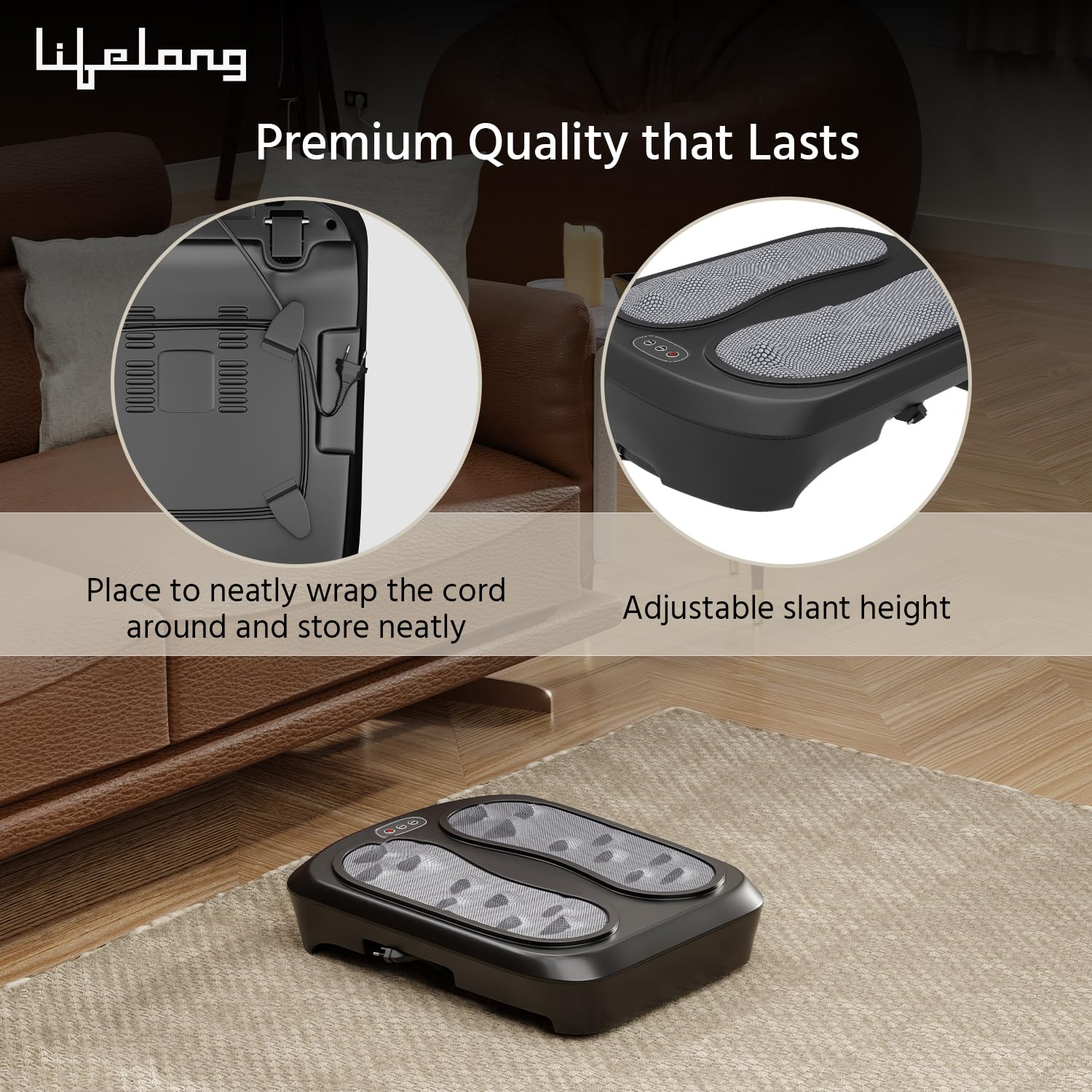Lifelong Foot and Leg Massager for Pain Relief LLM1161 | Heat Therapy | Improved Circulation | Ergonomic Design | Compact and Portable | Ideal for Home Use | Foot Massager Machine for Pain Relief