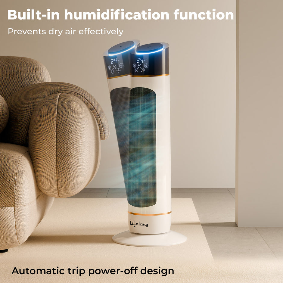 Lifelong PTC Room Heater for Home in Winter | 2000W with Humidification | Bedroom Electric Heater with RGB Light & Remote | 2in1 Fan Mode & Warm Wind | Low Noise, Energy Efficient & Portable Heater