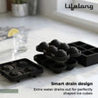 Lifelong Ice Cube Tray - Set of 3 | Silicone Ice Moulds for Freezer | Square, Round & Diamond | Food-Grade, Leakproof, Easy Release | Large Cubes for Cocktails, Yogurt, Ice Cream(-30°C to 280°C)